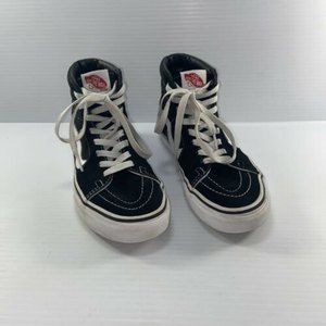 Vans Off The Wall Hi Top Size 4.5 Mens 6 Womens Suede Canvas Skate Shoes Black